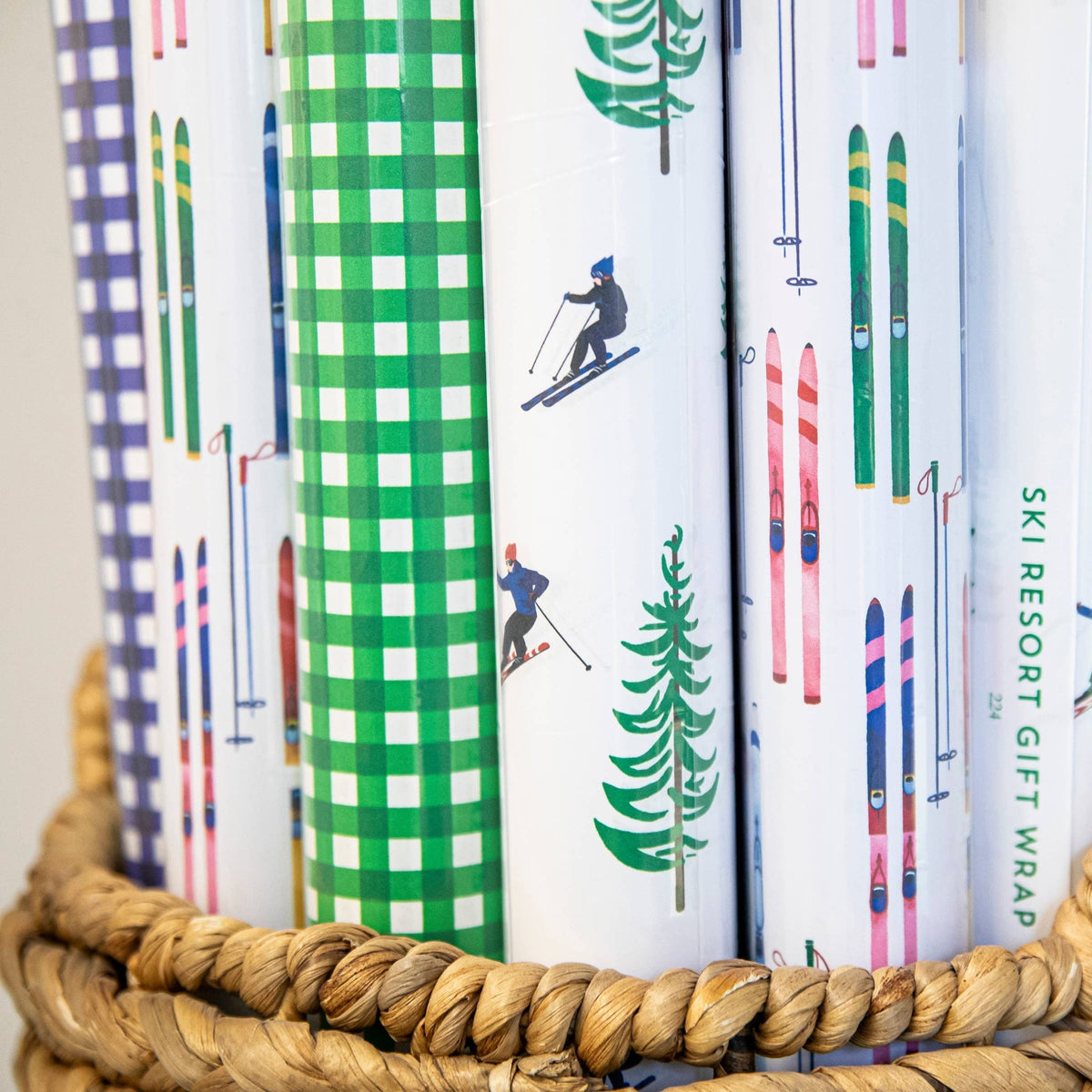 Continuous Roll Gift Wrap | Colorful Skis - Bria Blair Creative