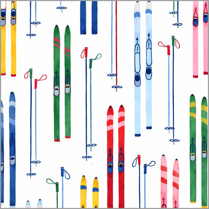 Continuous Roll Gift Wrap | Colorful Skis - Bria Blair Creative