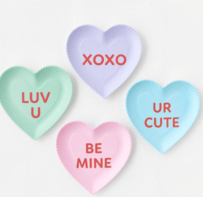 Conversation Heart Plate, Melamine - Set of 6 - Bria Blair Creative