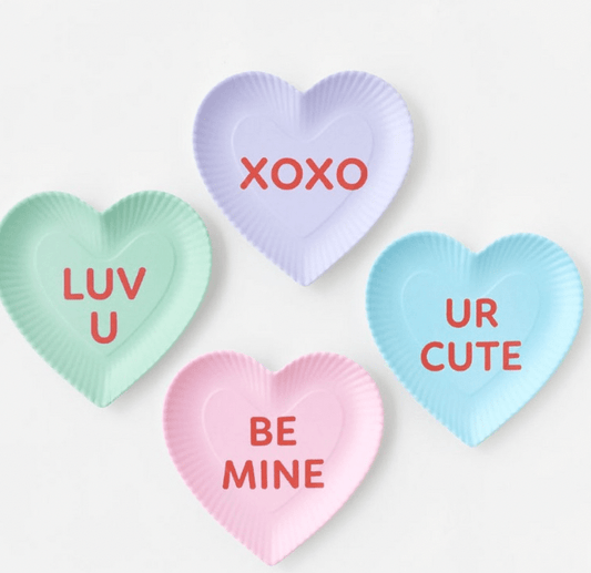 Conversation Heart Plate, Melamine - Set of 6 - Bria Blair Creative