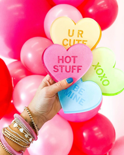 Conversation Hearts Acrylic Coasters - Assorted - Bria Blair Creative