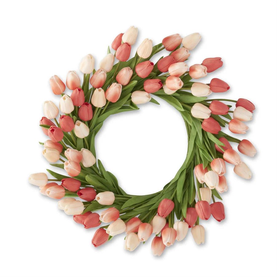 Coral & Peach Mini Tulip Wreath - Bria Blair Creative
