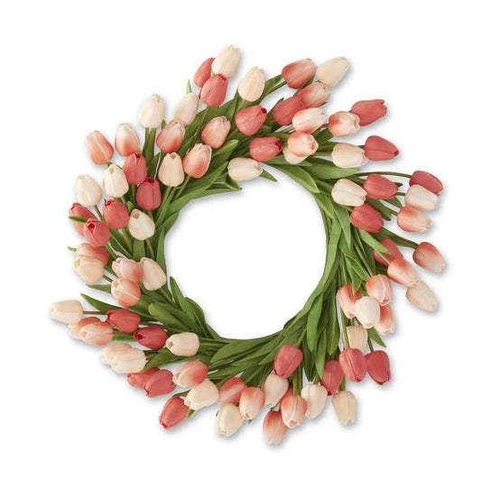 Coral & Peach Mini Tulip Wreath - Bria Blair Creative