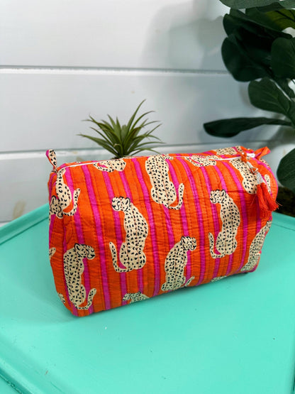 Cosmetics Bag | Quilted Makeup Bags | Toiletry Bag | Jaguar - Bria Blair Creative