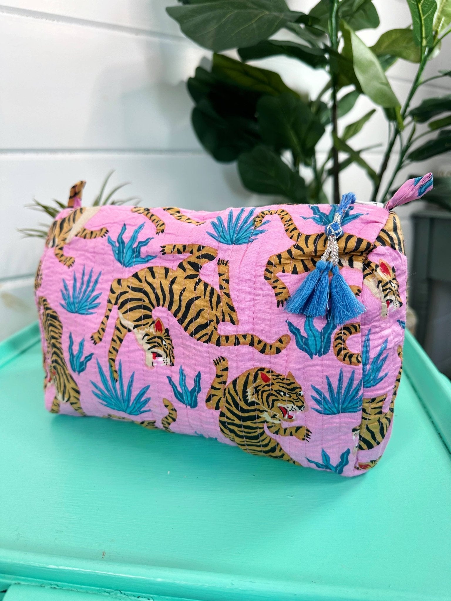 Cosmetics Bag | Quilted Makeup Bags | Toiletry Bag | Tigers - Bria Blair Creative