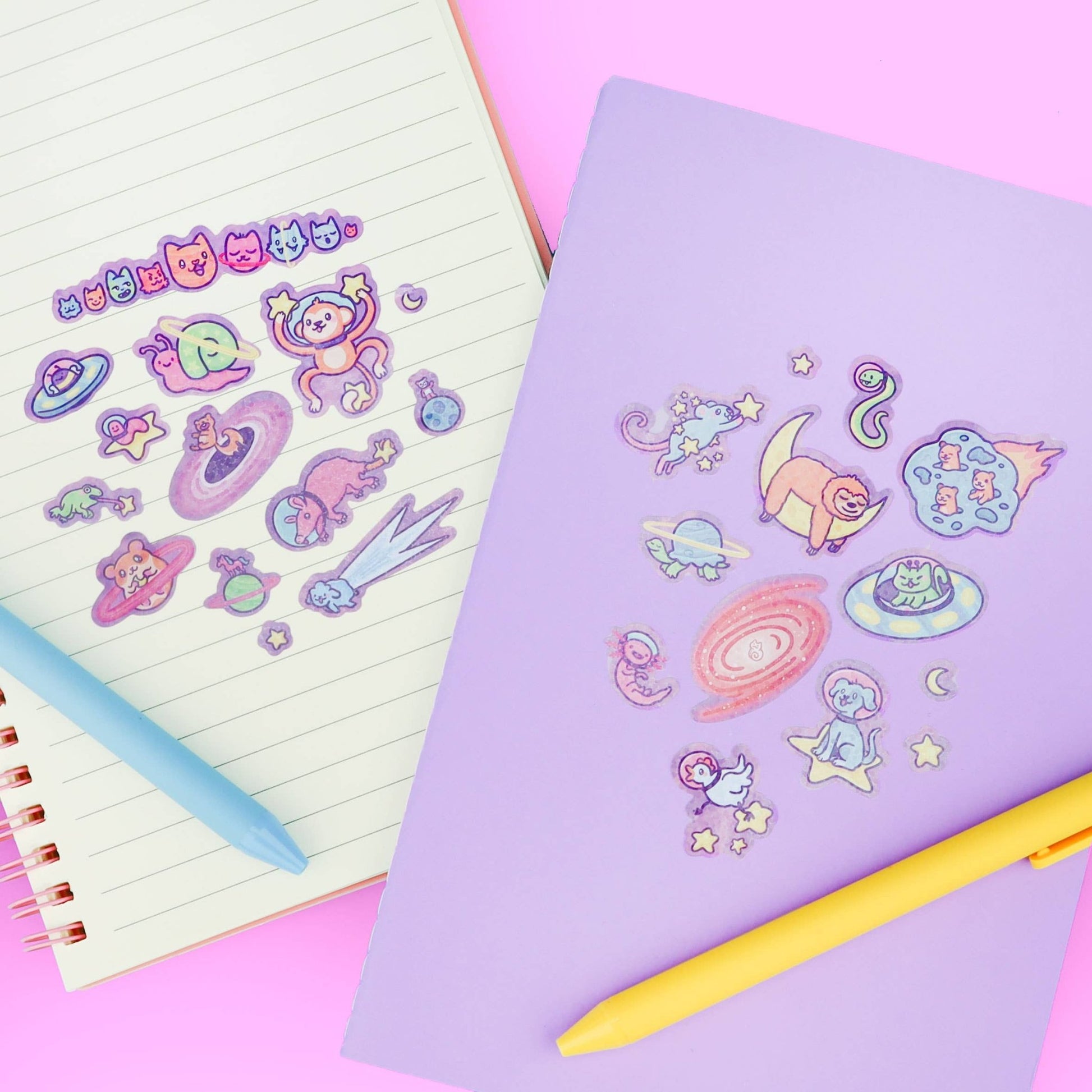 Cosmic Critters Vinyl Sticker Sheet - Bria Blair Creative