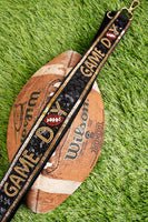 Crossbody Stadium Bag with Game Day Sequence Strap - Gold Trim - Bria Blair Creative