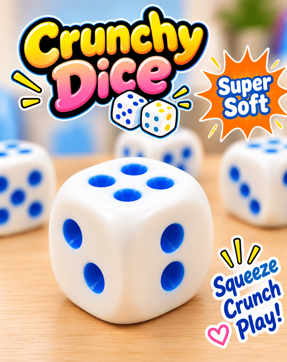 Crunchy Dice ASMR Squishy (Crunchy Squeeze Toy) - Bria Blair Creative