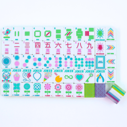 Crystal Confetti Lemon - Lime | Mahjong with a Sprinkle of Color and Joy | 1.25" x 0.9" x 0.7" - Bria Blair Creative