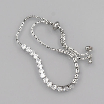 Cubic Zirconia Tennis Bracelet Adjustable - Gold or Silver - Bria Blair Creative