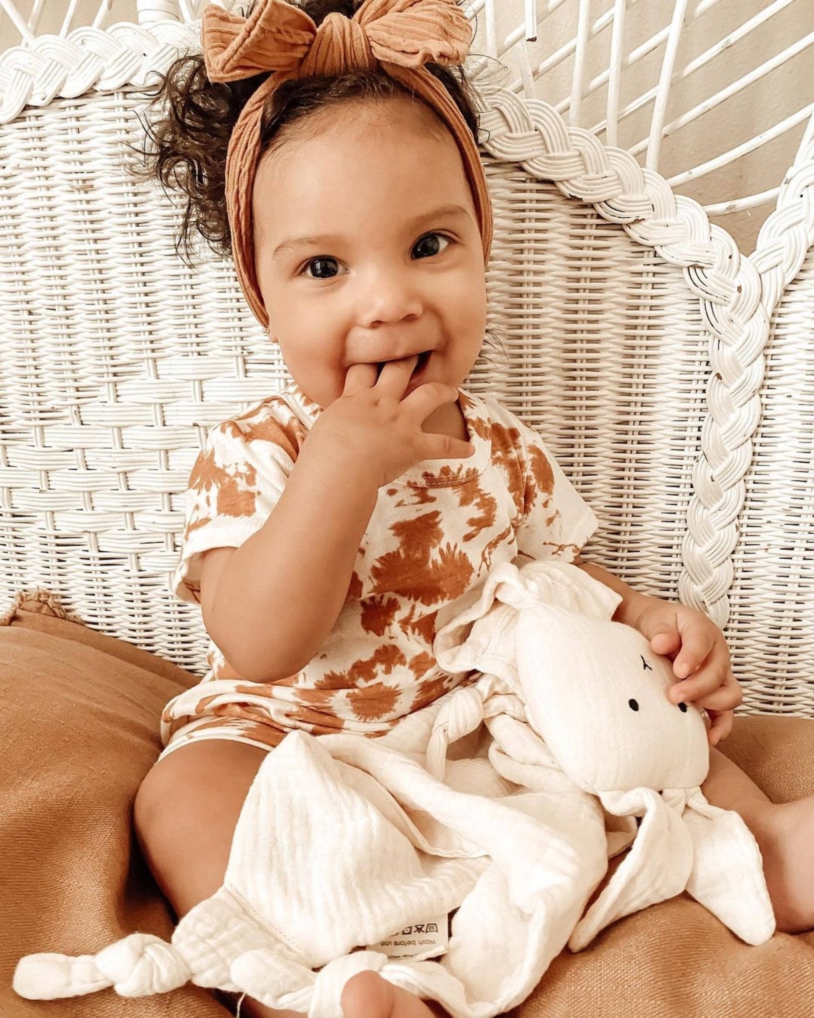 Cuddle Security Blanket Soft Muslin Cotton - Bunny (Natural) - Bria Blair Creative