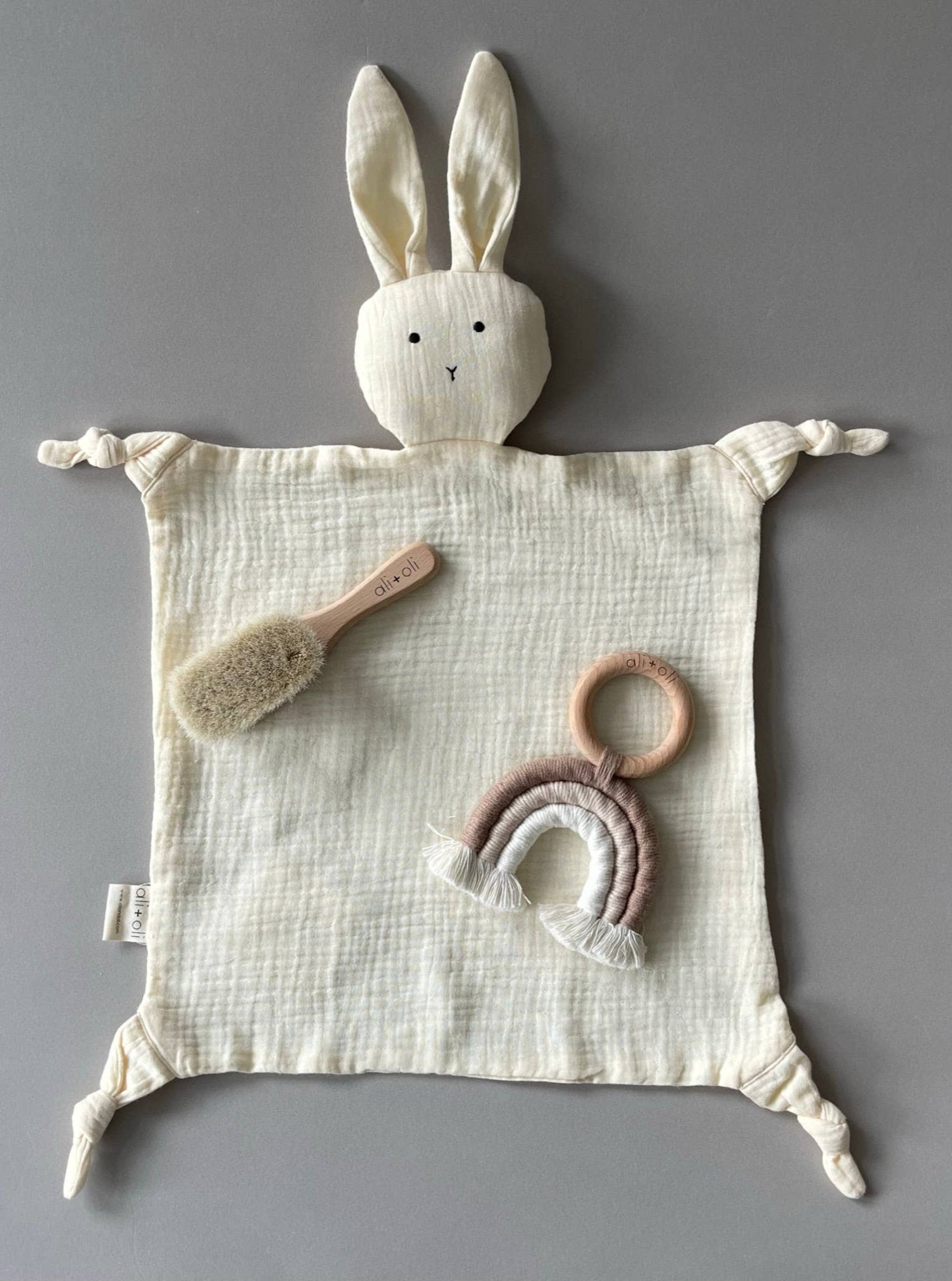 Cuddle Security Blanket Soft Muslin Cotton - Bunny (Natural) - Bria Blair Creative
