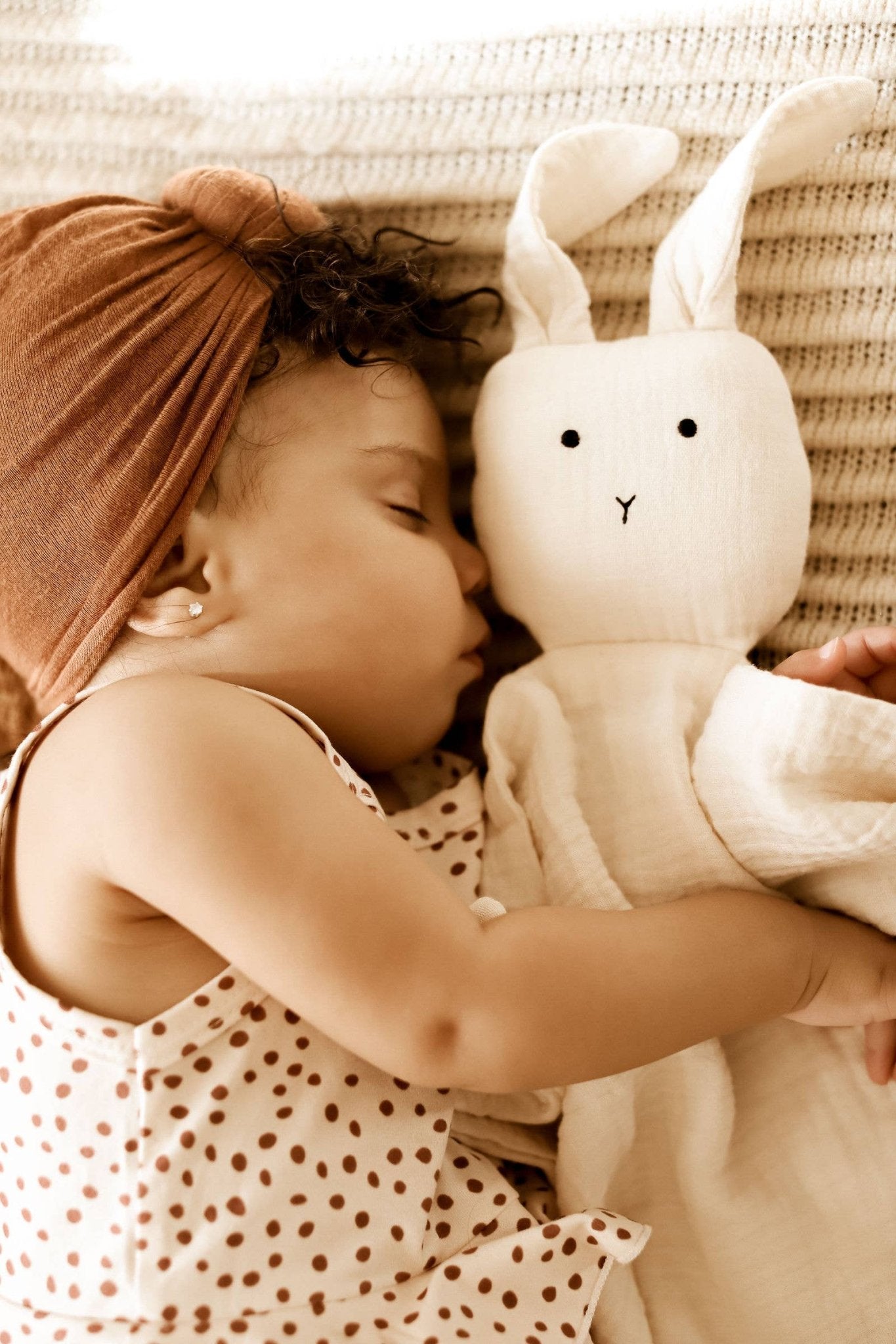 Cuddle Security Blanket Soft Muslin Cotton - Bunny (Natural) - Bria Blair Creative