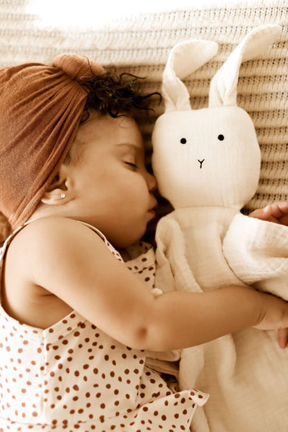 Cuddle Security Blanket Soft Muslin Cotton - Bunny (Natural) - Bria Blair Creative