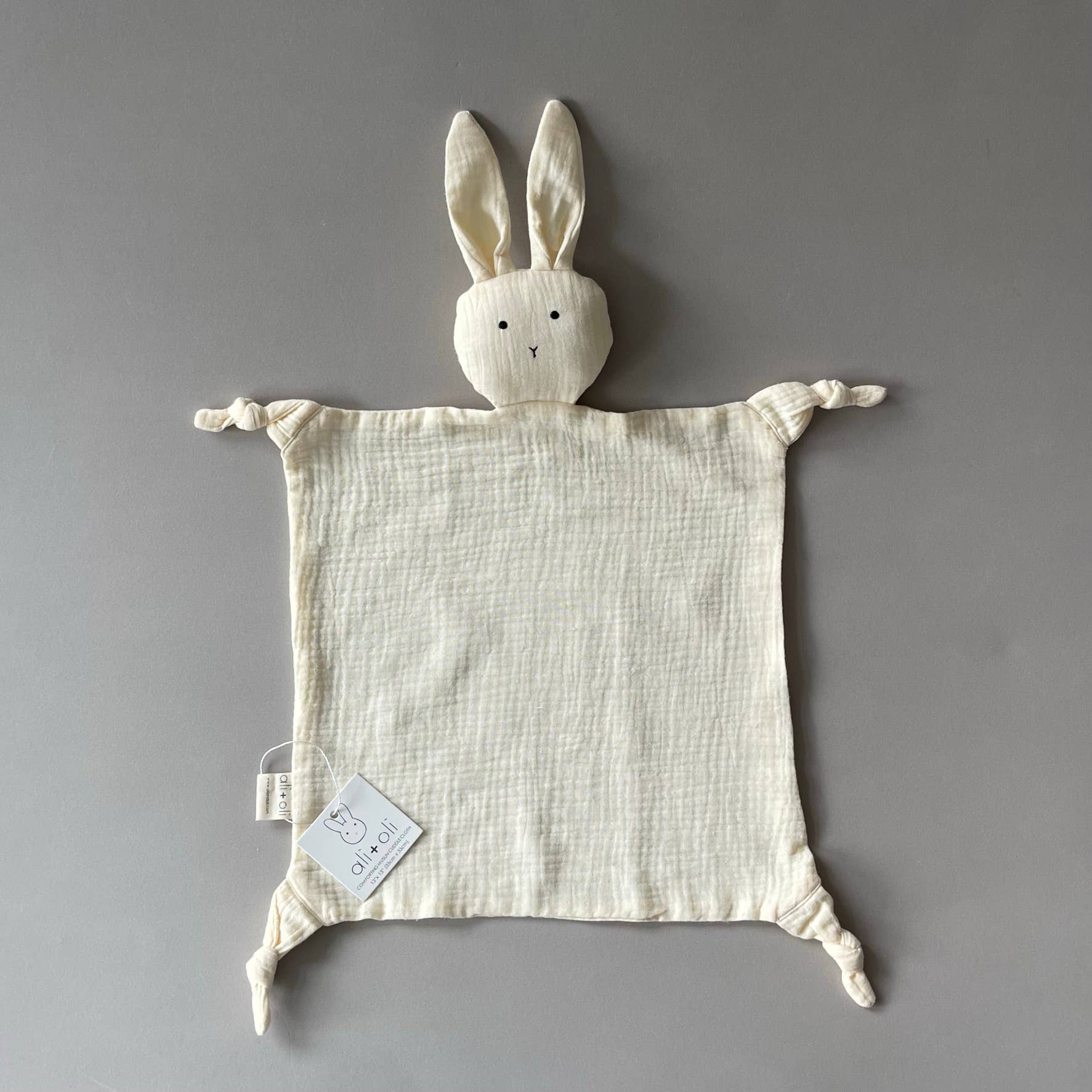 Cuddle Security Blanket Soft Muslin Cotton - Bunny (Natural) - Bria Blair Creative