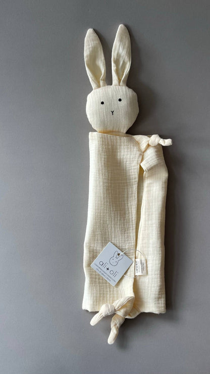 Cuddle Security Blanket Soft Muslin Cotton - Bunny (Natural) - Bria Blair Creative