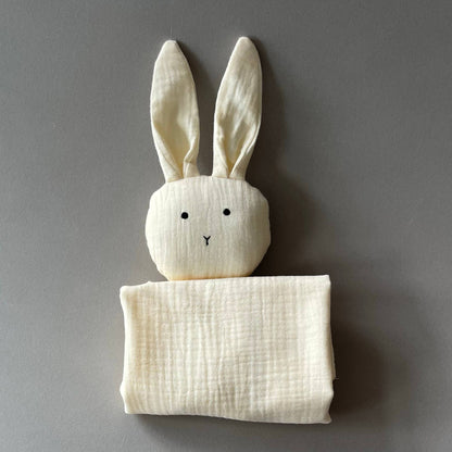Cuddle Security Blanket Soft Muslin Cotton - Bunny (Natural) - Bria Blair Creative