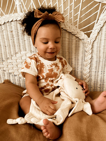 Cuddle Security Blanket Soft Muslin Cotton - Bunny (Natural) - Bria Blair Creative
