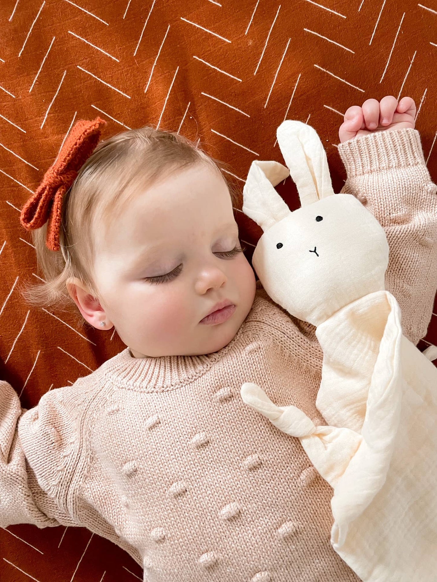 Cuddle Security Blanket Soft Muslin Cotton - Bunny (Natural) - Bria Blair Creative