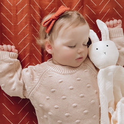 Cuddle Security Blanket Soft Muslin Cotton - Bunny (Natural) - Bria Blair Creative