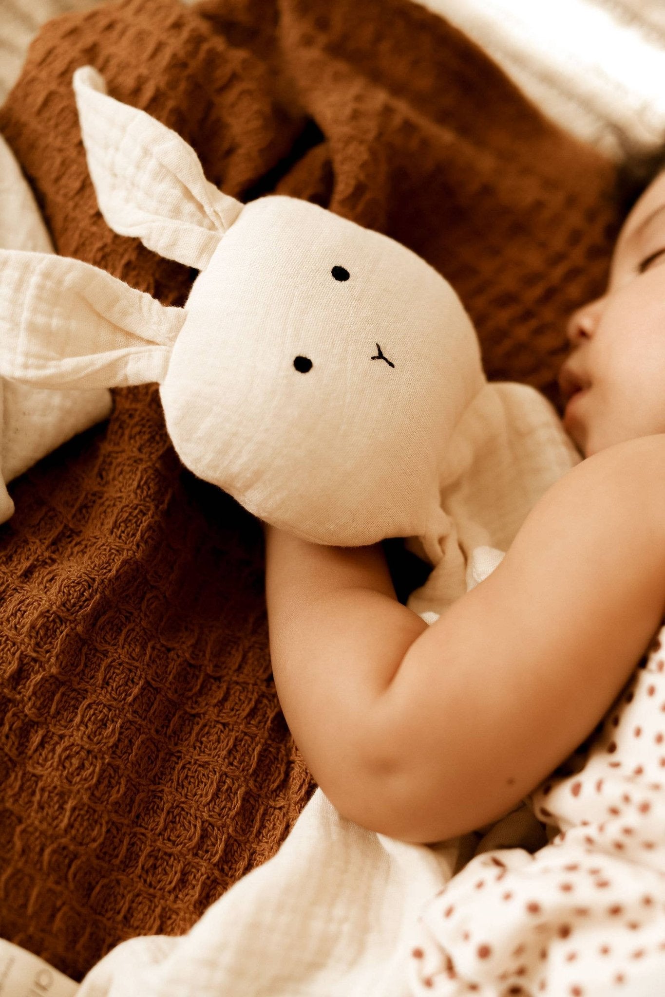 Cuddle Security Blanket Soft Muslin Cotton - Bunny (Natural) - Bria Blair Creative