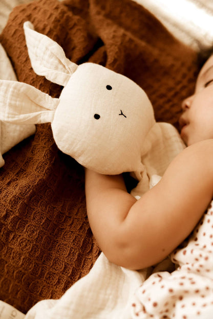Cuddle Security Blanket Soft Muslin Cotton - Bunny (Natural) - Bria Blair Creative