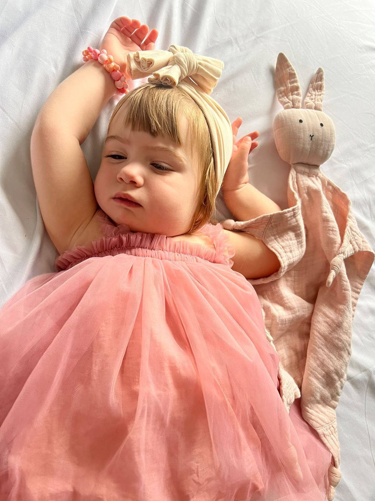 Cuddle Security Blanket Soft Muslin Cotton - Bunny (Pink) - Bria Blair Creative