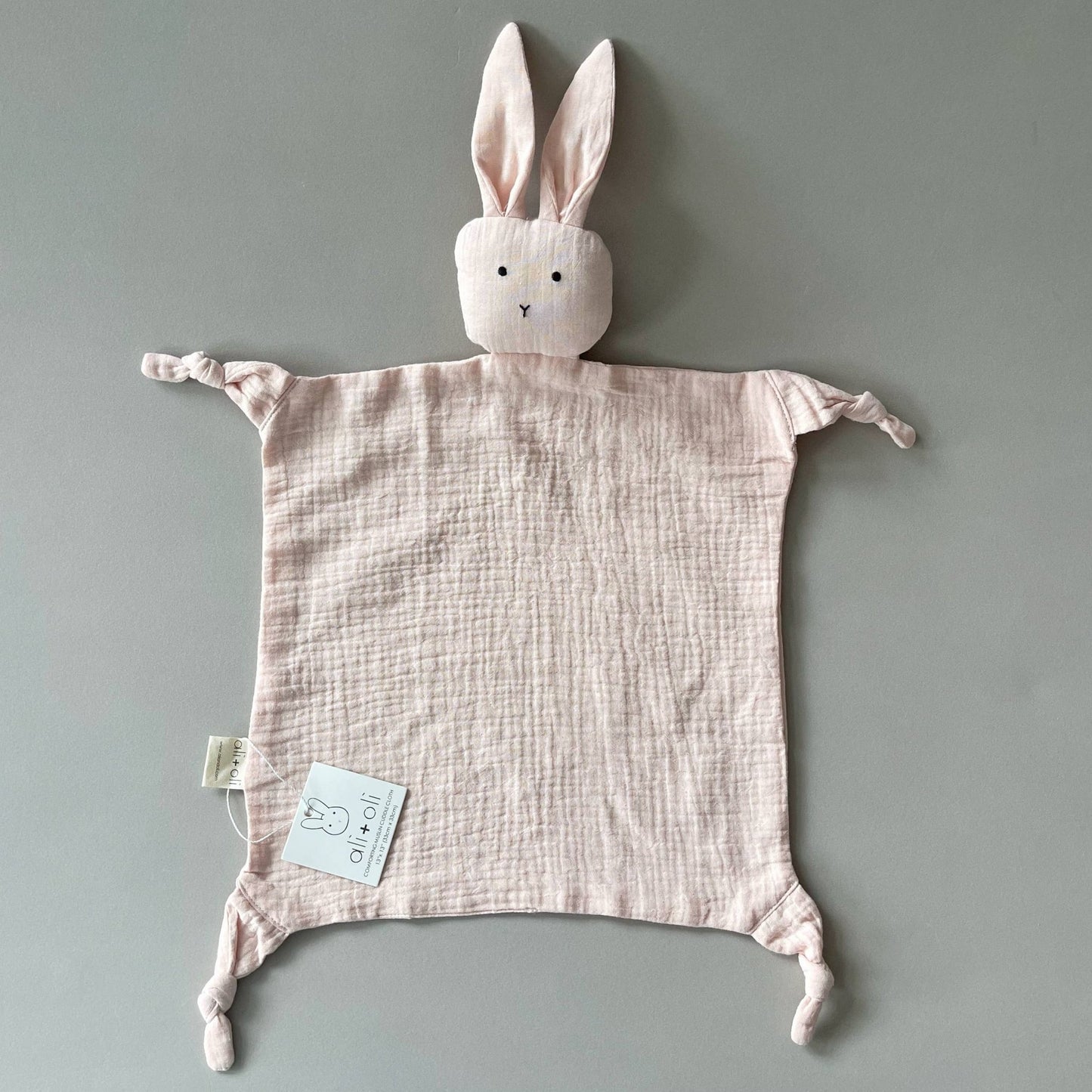 Cuddle Security Blanket Soft Muslin Cotton - Bunny (Pink) - Bria Blair Creative