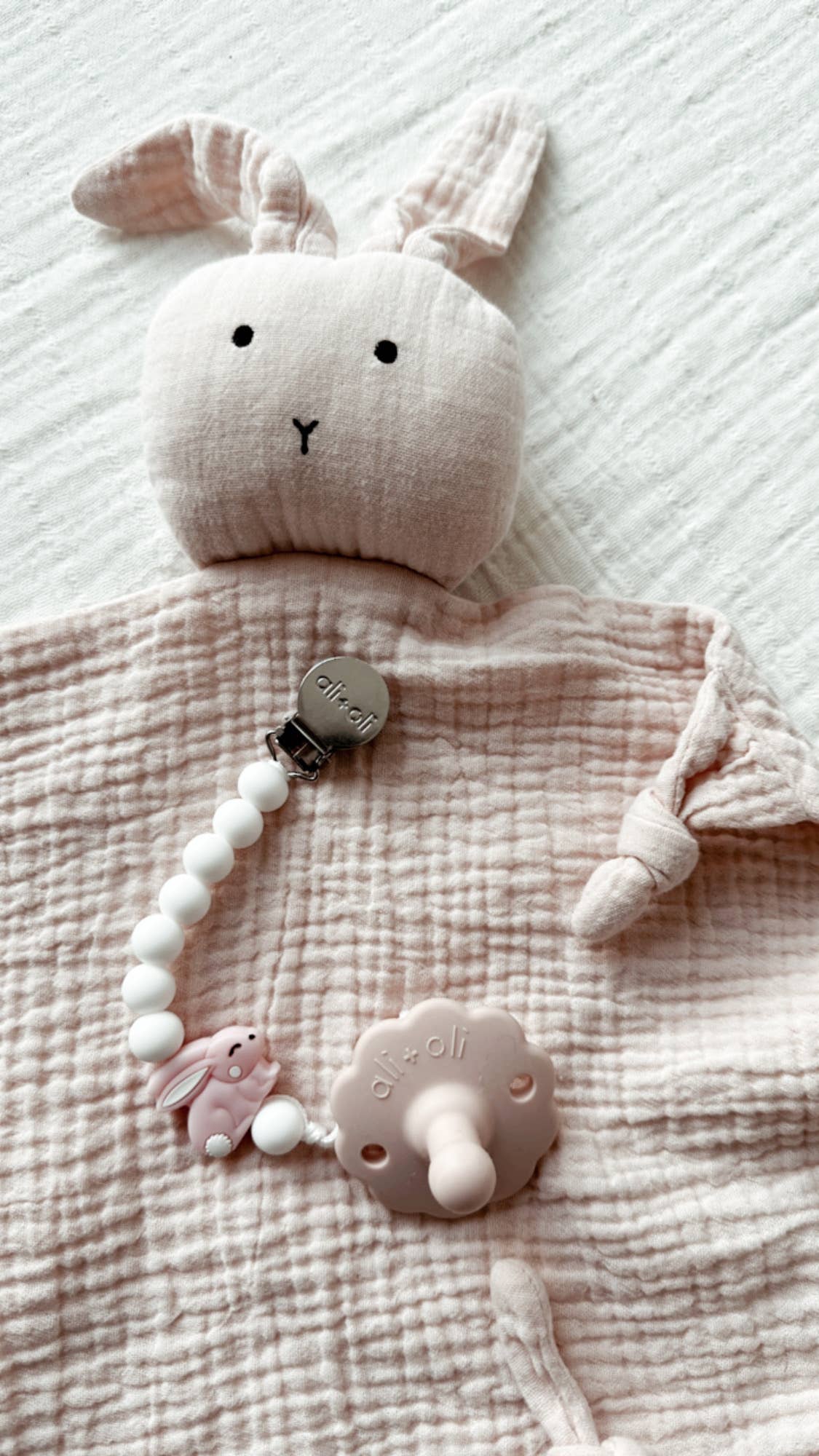 Cuddle Security Blanket Soft Muslin Cotton - Bunny (Pink) - Bria Blair Creative