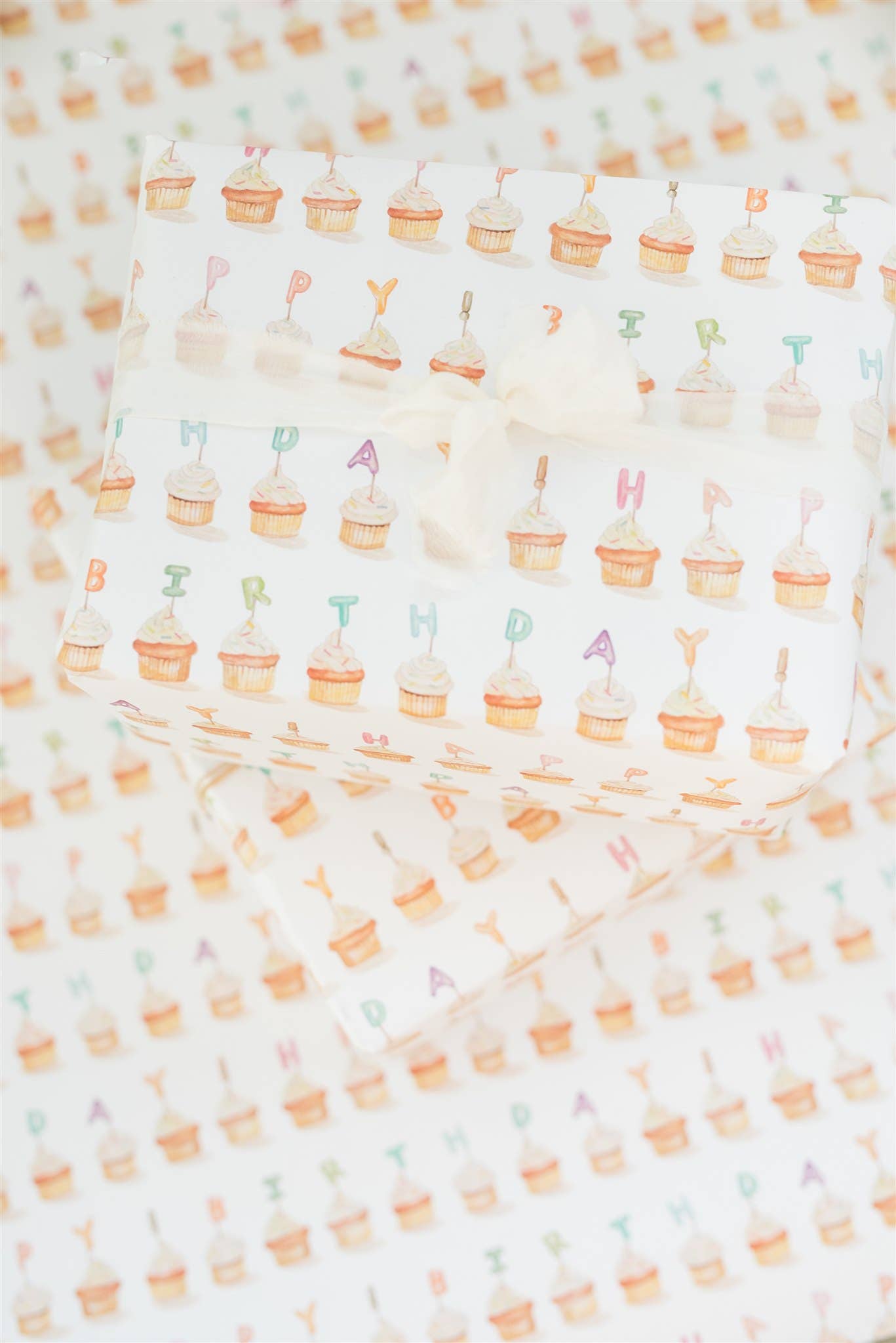 Cupcake Happy Birthday Gift Wrap Sheet - Bria Blair Creative
