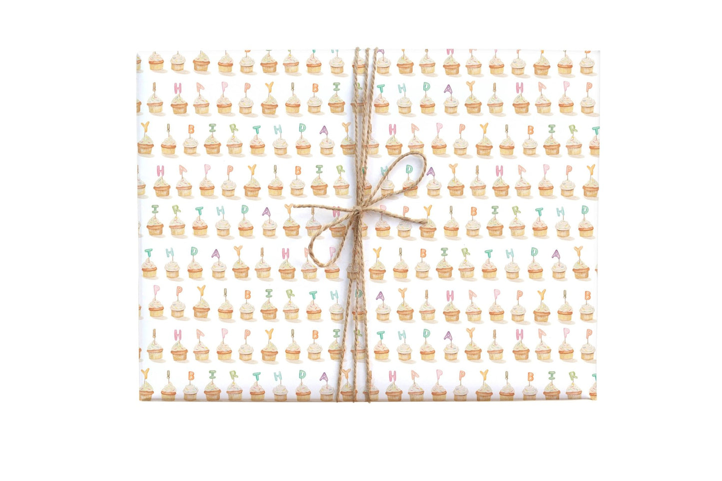 Cupcake Happy Birthday Gift Wrap Sheet - Bria Blair Creative