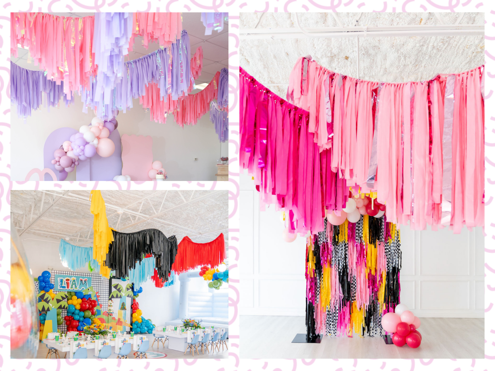 Custom Aerial Ceiling Fringe Strand: 6 Feet / Solid Plastic - Bria Blair Creative