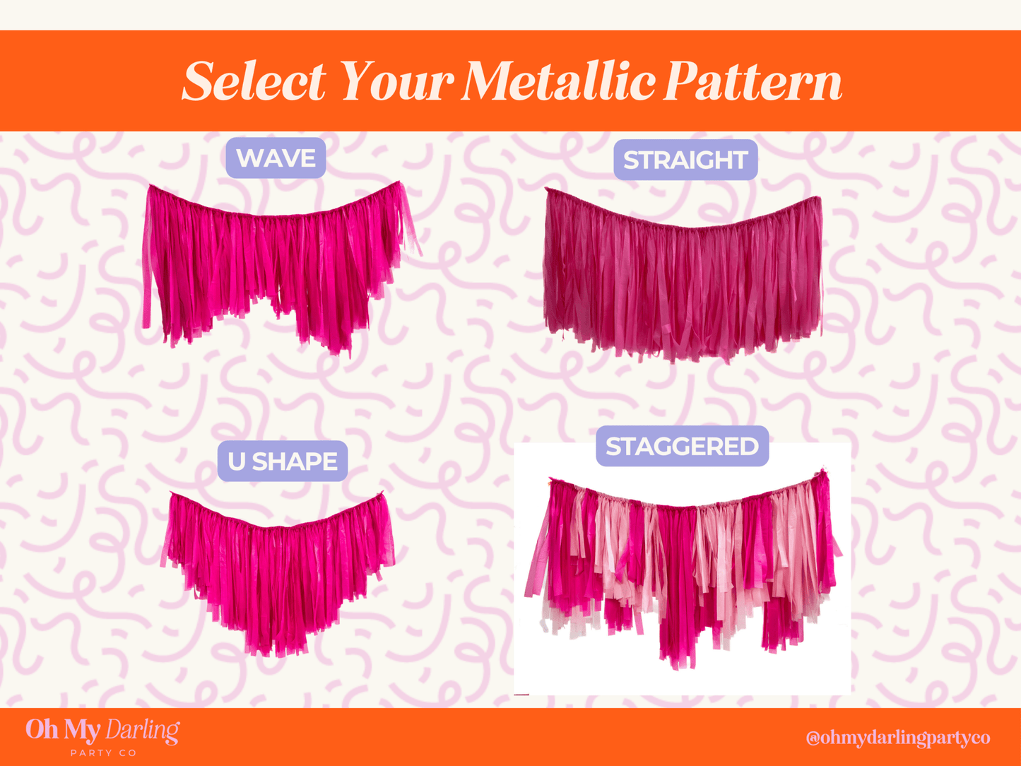 Custom Aerial Ceiling Fringe Strand: 8 Feet / Solid Metallic - Bria Blair Creative