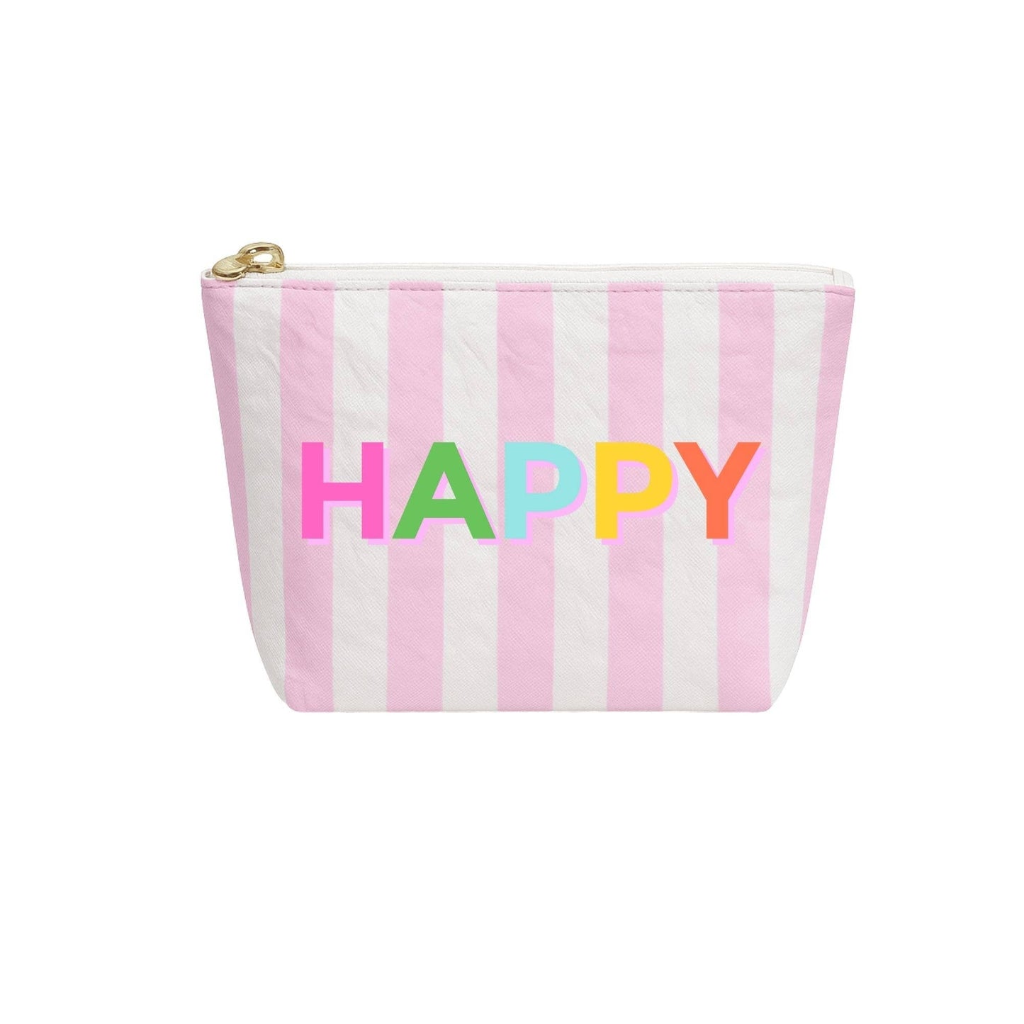 Cute Stripe Tyvek Pouch - Green/White Stripe - Bria Blair Creative