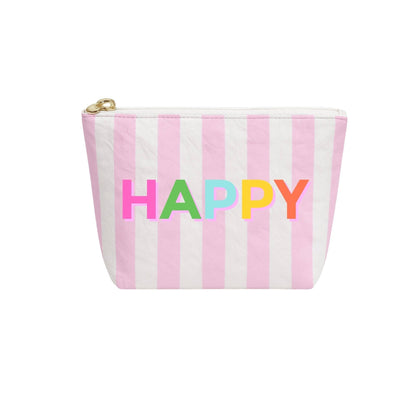 Cute Stripe Tyvek Pouch - Green/White Stripe - Bria Blair Creative