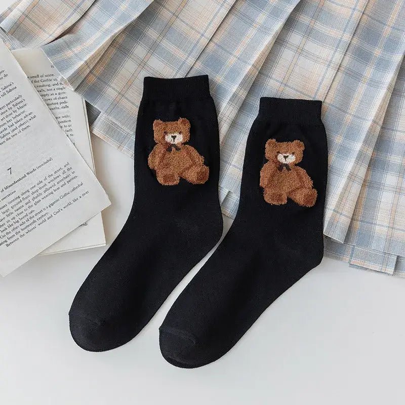 Cutie Women's Bear Socks: Black - Bria Blair Creative