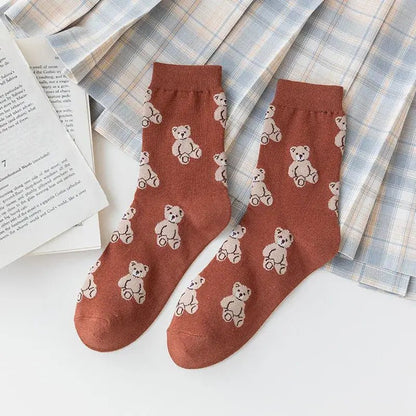 Cutie Women's Bear Socks: Black - Bria Blair Creative