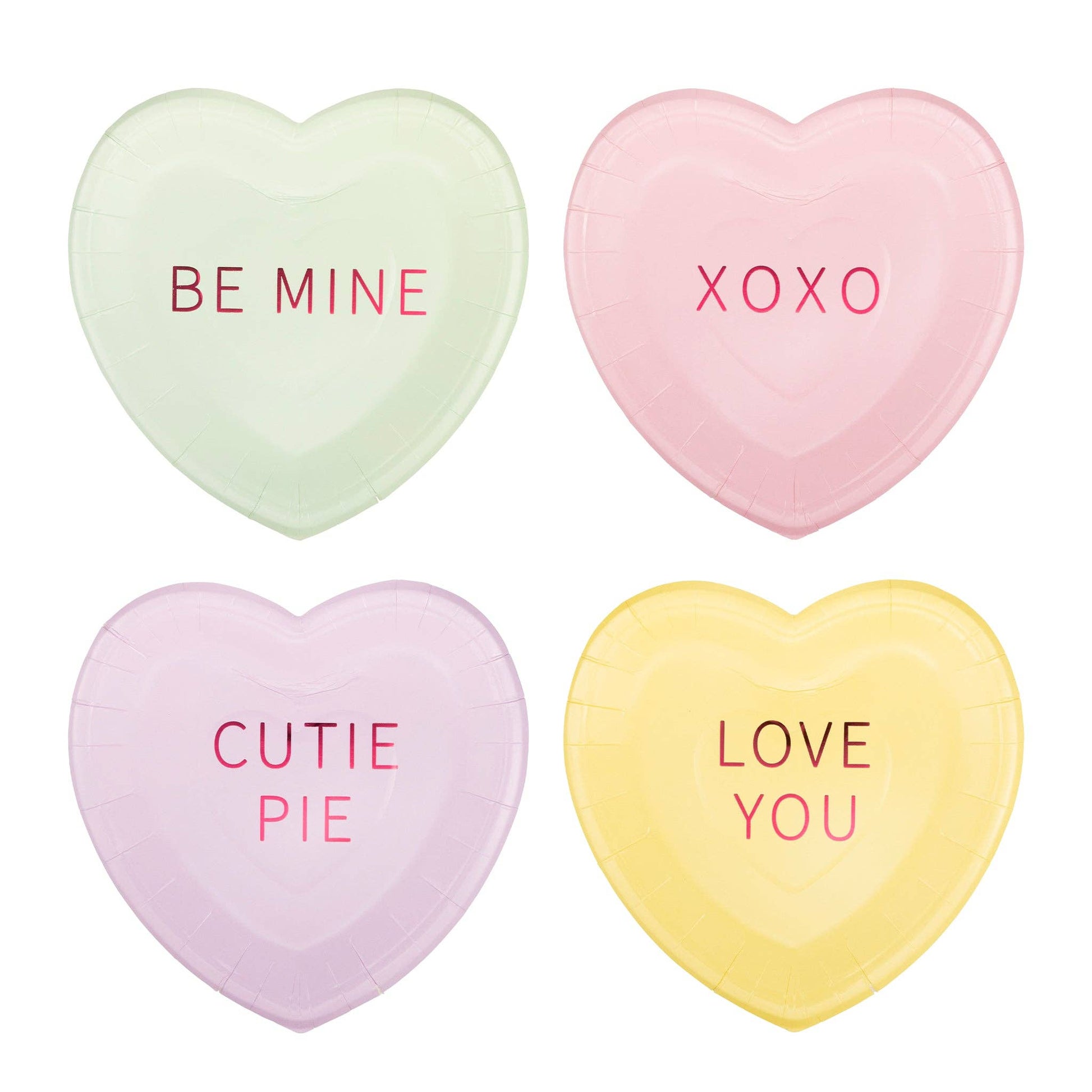 CVH1141 - Conversation Hearts Dessert Plate Set - Bria Blair Creative