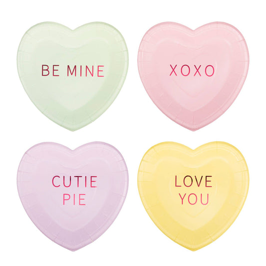CVH1141 - Conversation Hearts Dessert Plate Set - Bria Blair Creative