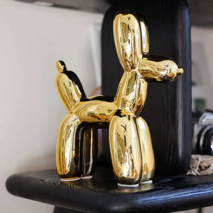 10.5" Metallic Gold Balloon Dog Sculpture