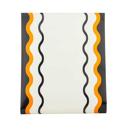 VHP1320 - Orange and Black Ric Rac Paper Table Runner