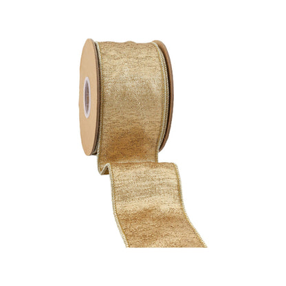 Textured Gold Metallic Wired Ribbon 5 Yard Roll