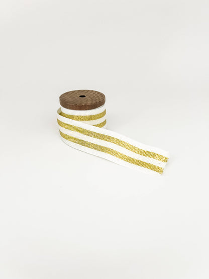 Metallic Gold Striped Grosgrain Ribbon