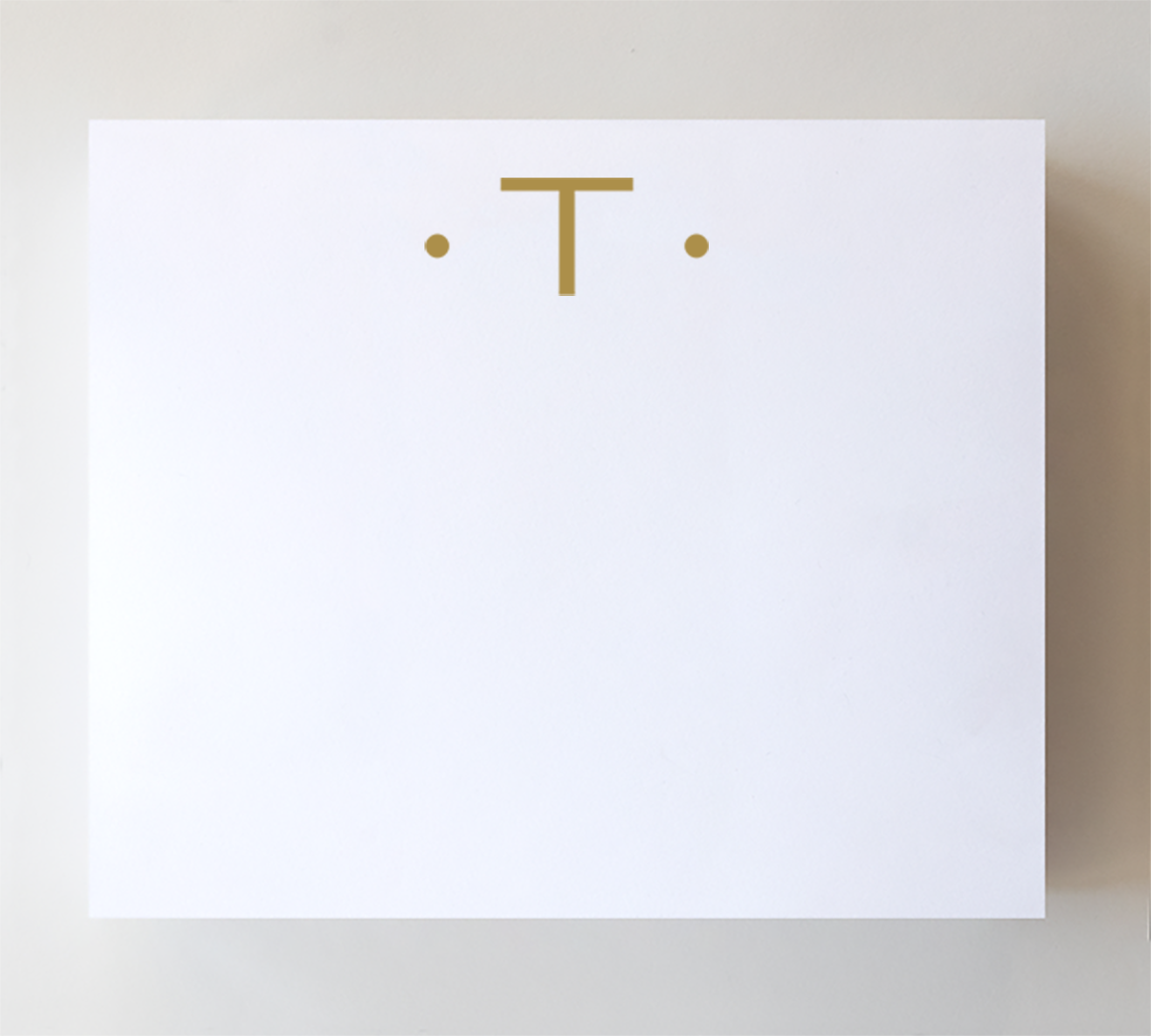 Initial Notepads with Acrylic Tray - Luxe Gold Foil: O