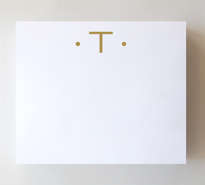 Initial Notepads with Acrylic Tray - Luxe Gold Foil: O