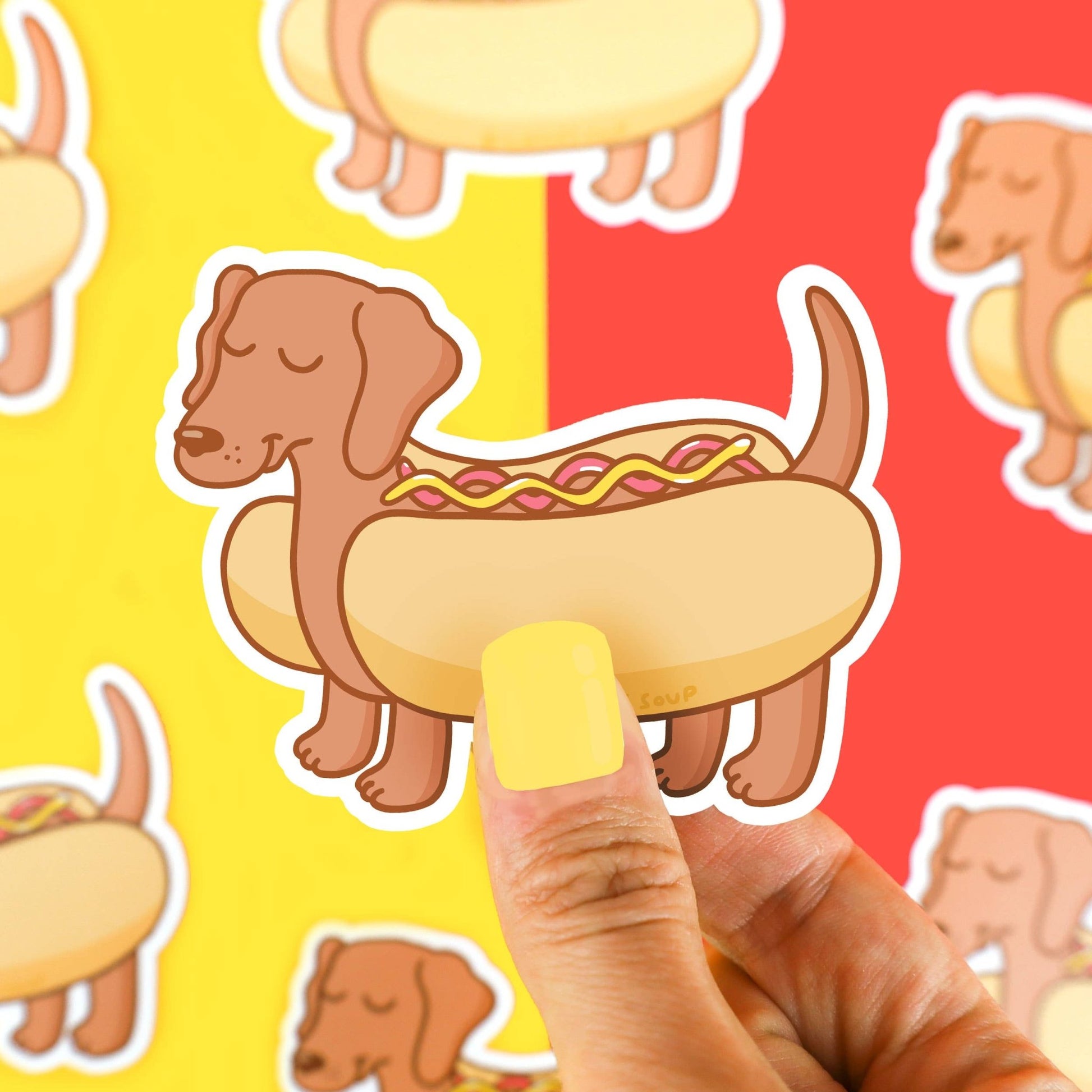 Dachshund Hot Dog Funny Puppy Laptop Decal Vinyl Sticker - Bria Blair Creative