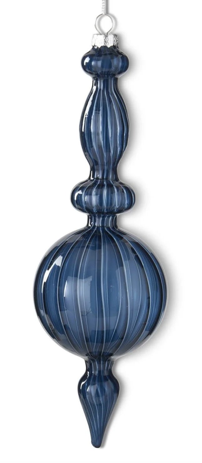 Dark Blue Finial Glass Ornaments - 2 Styles - Bria Blair Creative