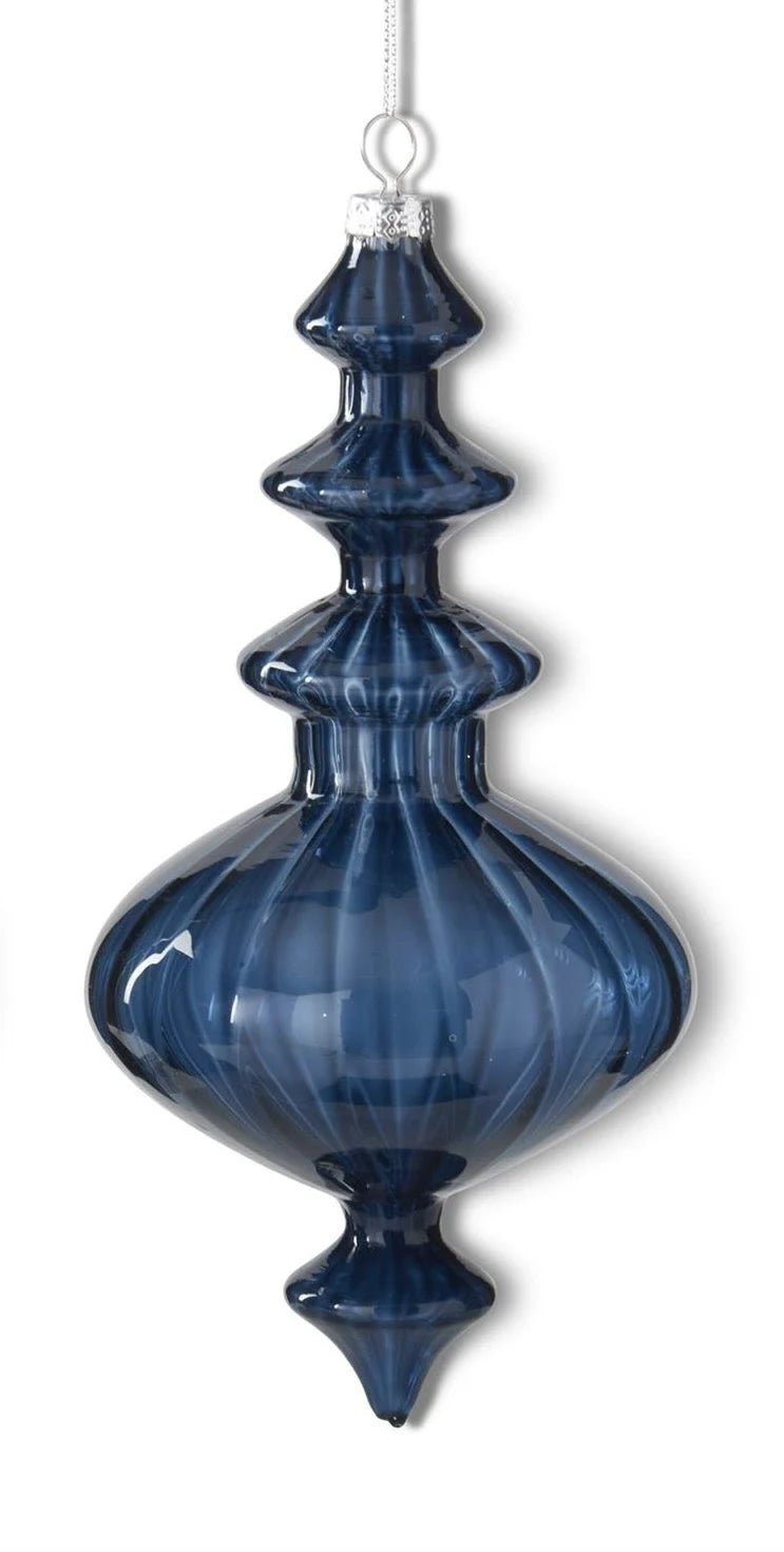 Dark Blue Finial Glass Ornaments - 2 Styles - Bria Blair Creative