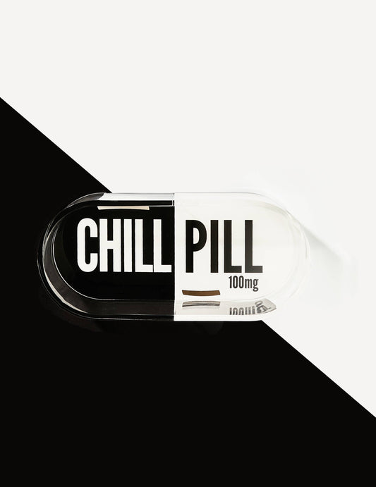 Chill Pill Trinket Tray in Black & White