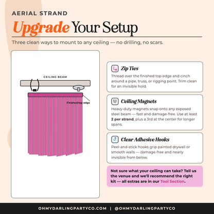 Custom Aerial Ceiling Fringe Strand: 16 Feet / Premium